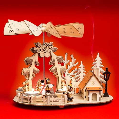 SIKORA P35e 2-in-1 Holz Teelicht Weihnachtspyramide Deko Pyramide...