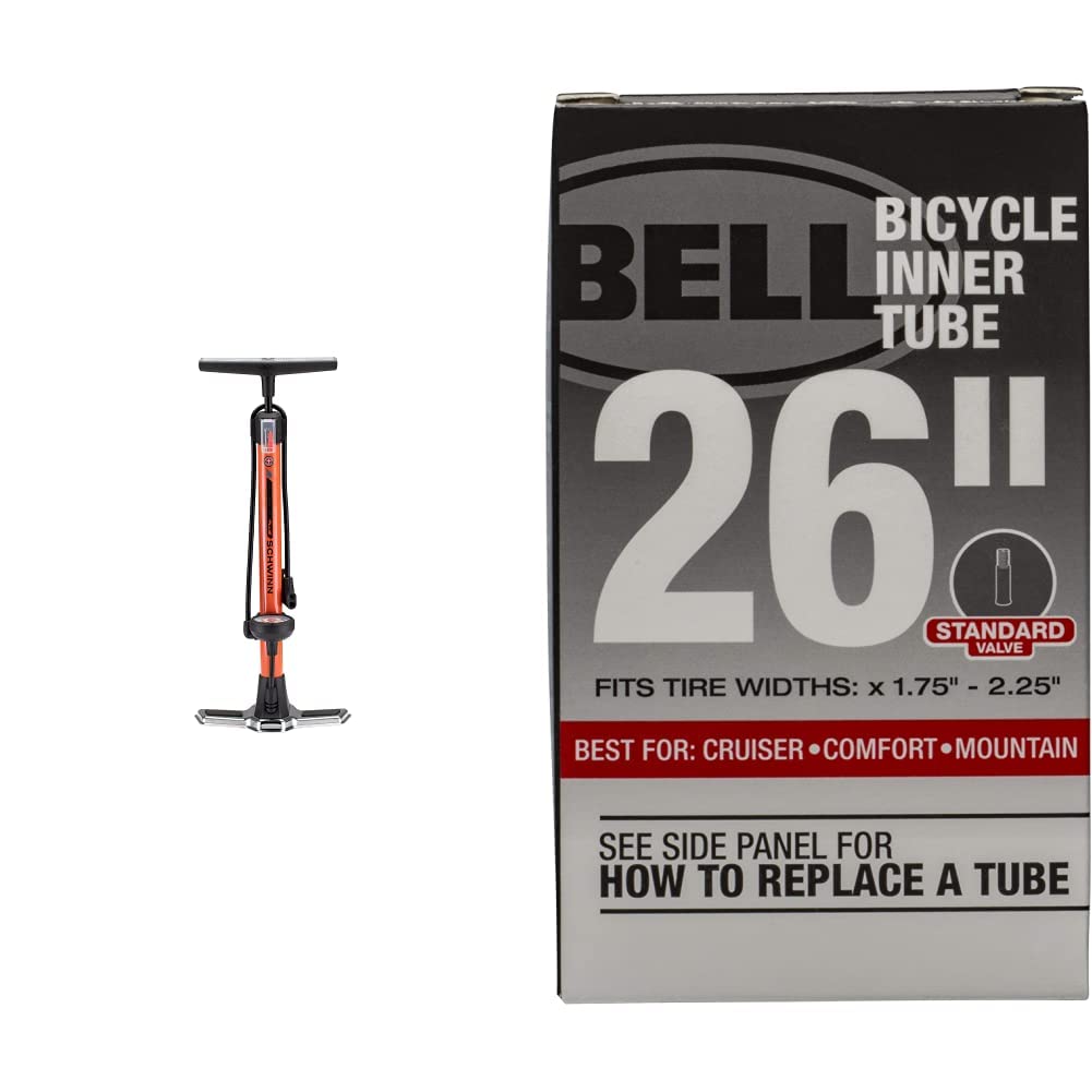 Schwinn Air Center Plus Floor Bike Pump, Gauge Fits