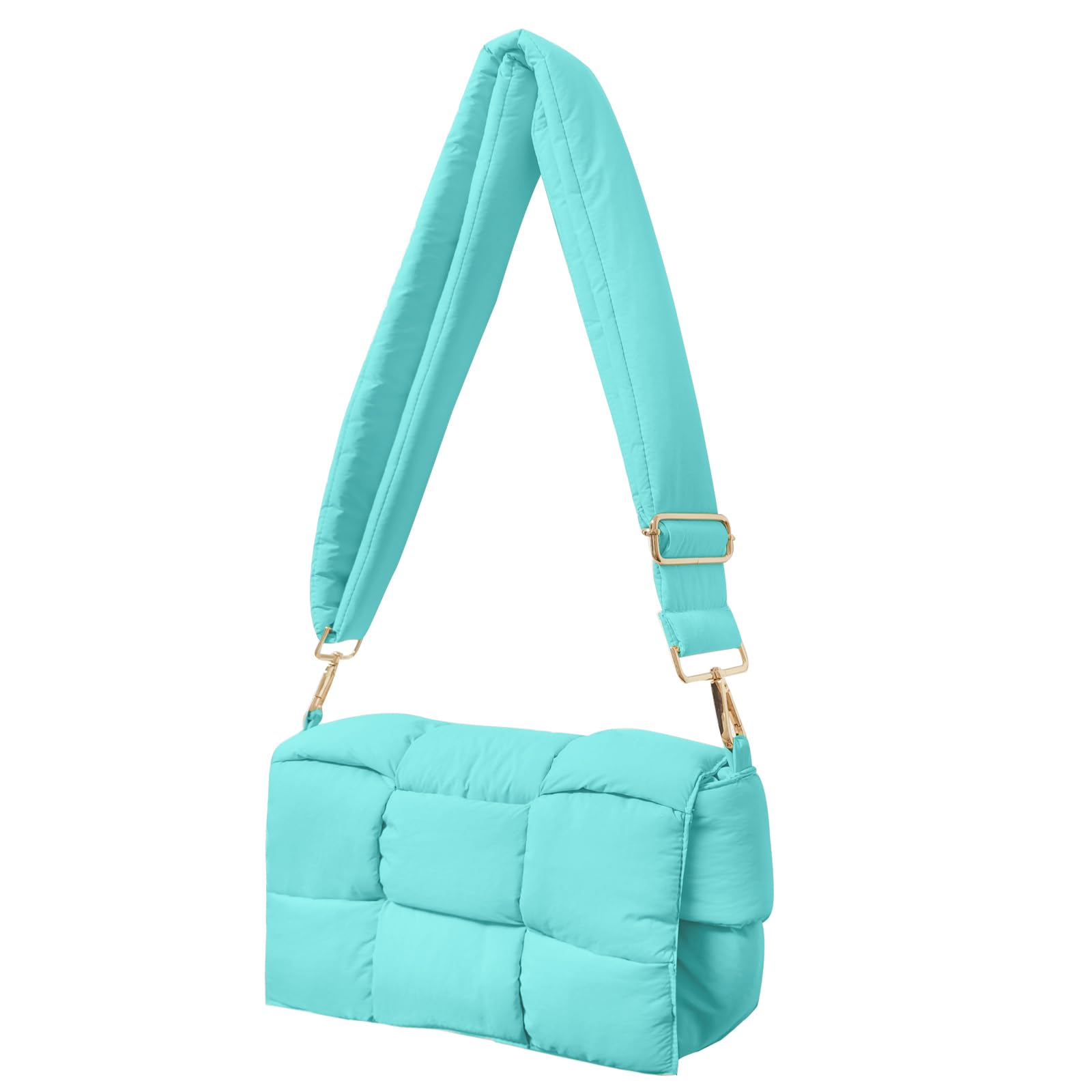 Shoulder Bag Lightweight Puffer Tote Crossbody Bag Handwoven for Women | waterproof nylon, durable, soft padded texture, versatile for travel, work, weekend, everyday, adjustable strap