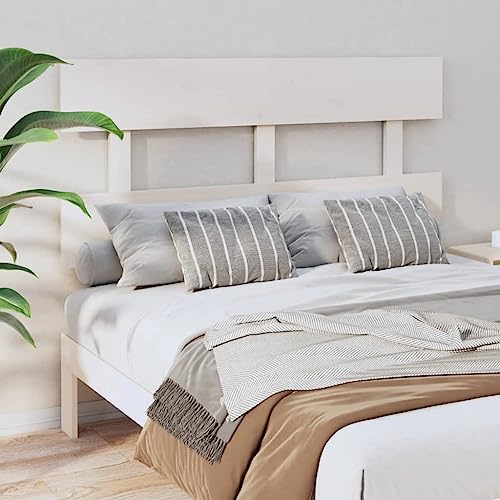 Mimdixy Cabecero blanco 124 x 3 x 81 cm madera maciza de pino cabecero estantes cabecero cama cama para cama dormitorio