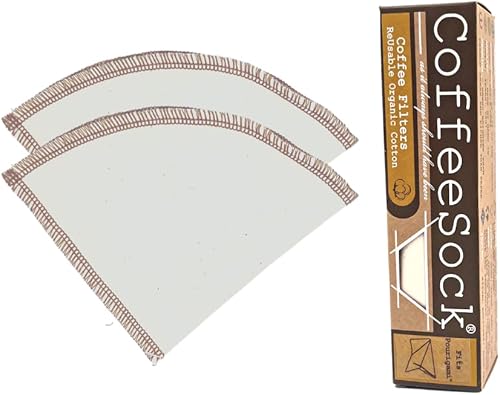 Miniatura 1 de CoffeeSock 'The Original' - Filtros de café reutilizables de algodón orgánico, hechos para adaptarse a Miir® Pouragami (2 filtros), fabricados en