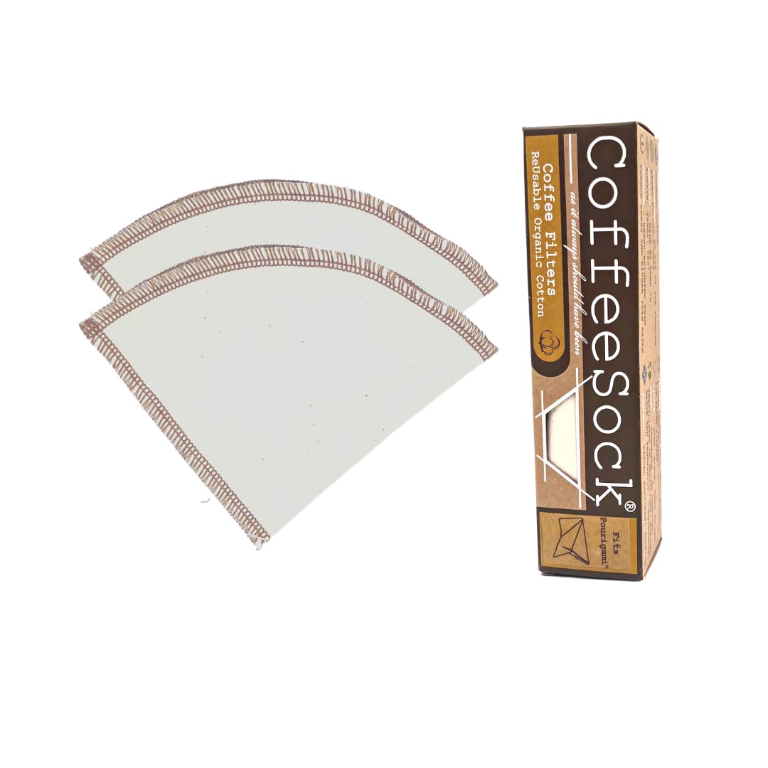 The Original' Reusable Organic Cotton Coffee Filters - Made to fit Miir® Pouragami (2 Filters) - Made in the USA - Ultra-Durable - Eco-Friendly Compostable Cloth- POUR