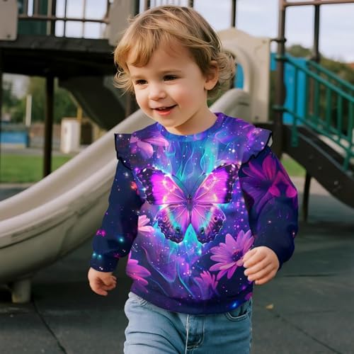 Upetstory Toddler Girls Long Sleeve Shirt Ruffle Tee Tops Size 1-8 Years Old4