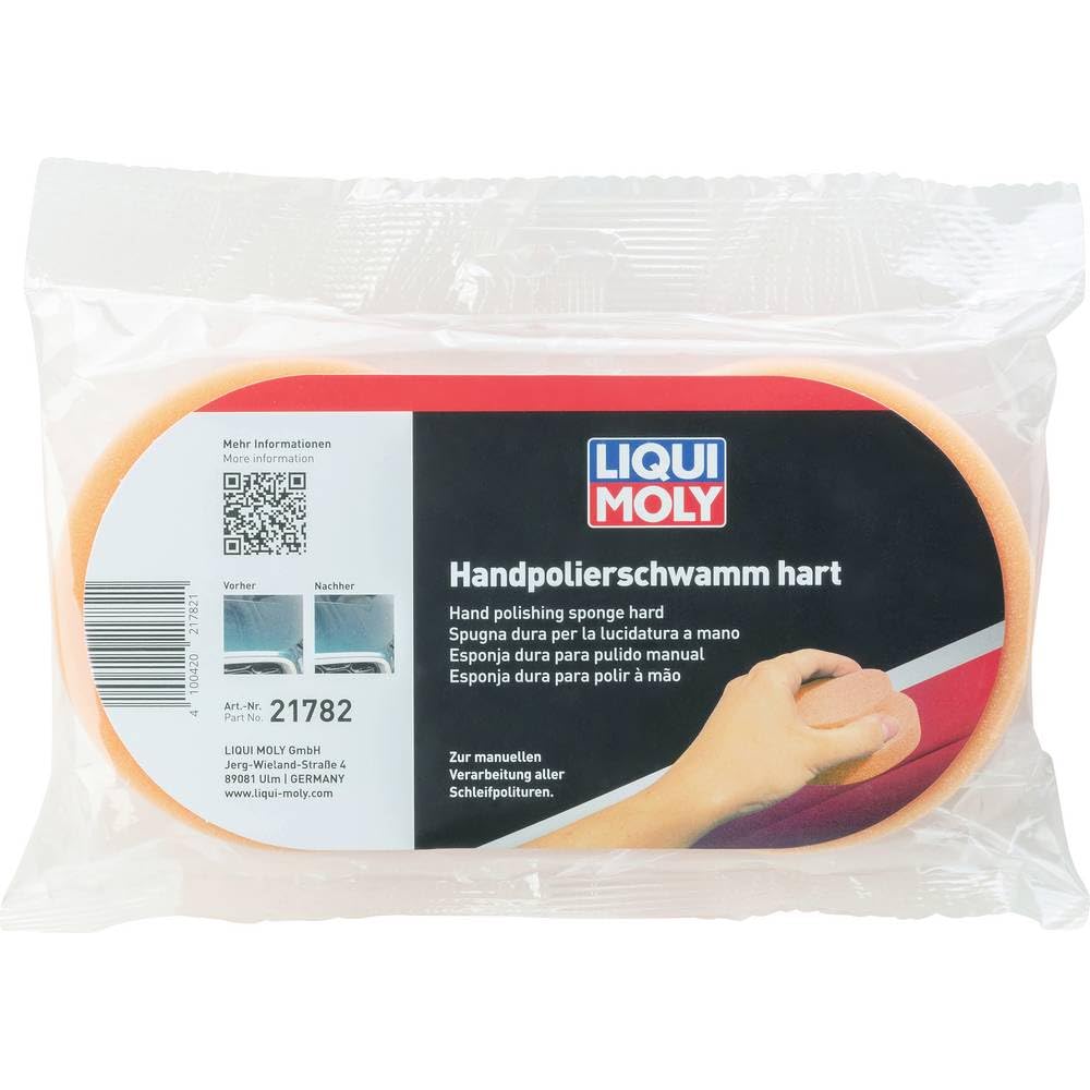 LIQUI MOLY Lackpflege Handpolierschwamm hart, Art.-Nr. 21782 I 2 Polierpads zur leichten Handverarbeitung & Verstärkung von Schleifpolituren I Fester Polierschwamm aus feinporigem Schaumstoff I 10cm ?