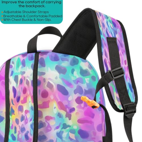 Sac à dos imprimé léopard coloré XXL pour école et ordinateur - 5