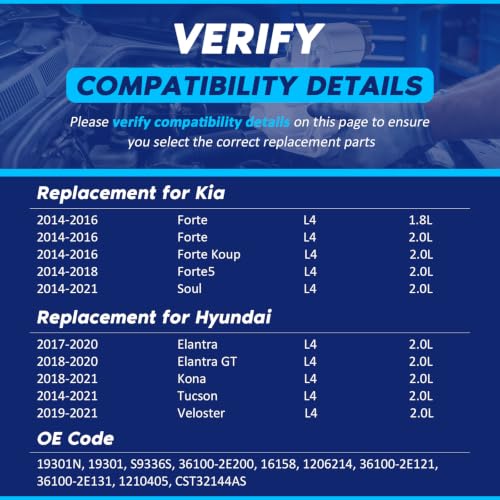 Image of New Starter Compatible with Hyundai 2017-2020 Elantra, 2014-2020 Tucson, Elantra GT /Kona 2018-2020, Kia 2014-2018 Soul, 2014-2016 Forte /Forte Koup, 2015-2018 Kia Forte5 2.0L, 12V 1.3KW 13T CW, 19301N