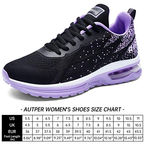 Autper Women's Air Athletic Tennis Running Sneakers Lightweight Sport Gym Jogging Breathable Fashion Walking Shoes(Purple Us 7.5) #TOP3