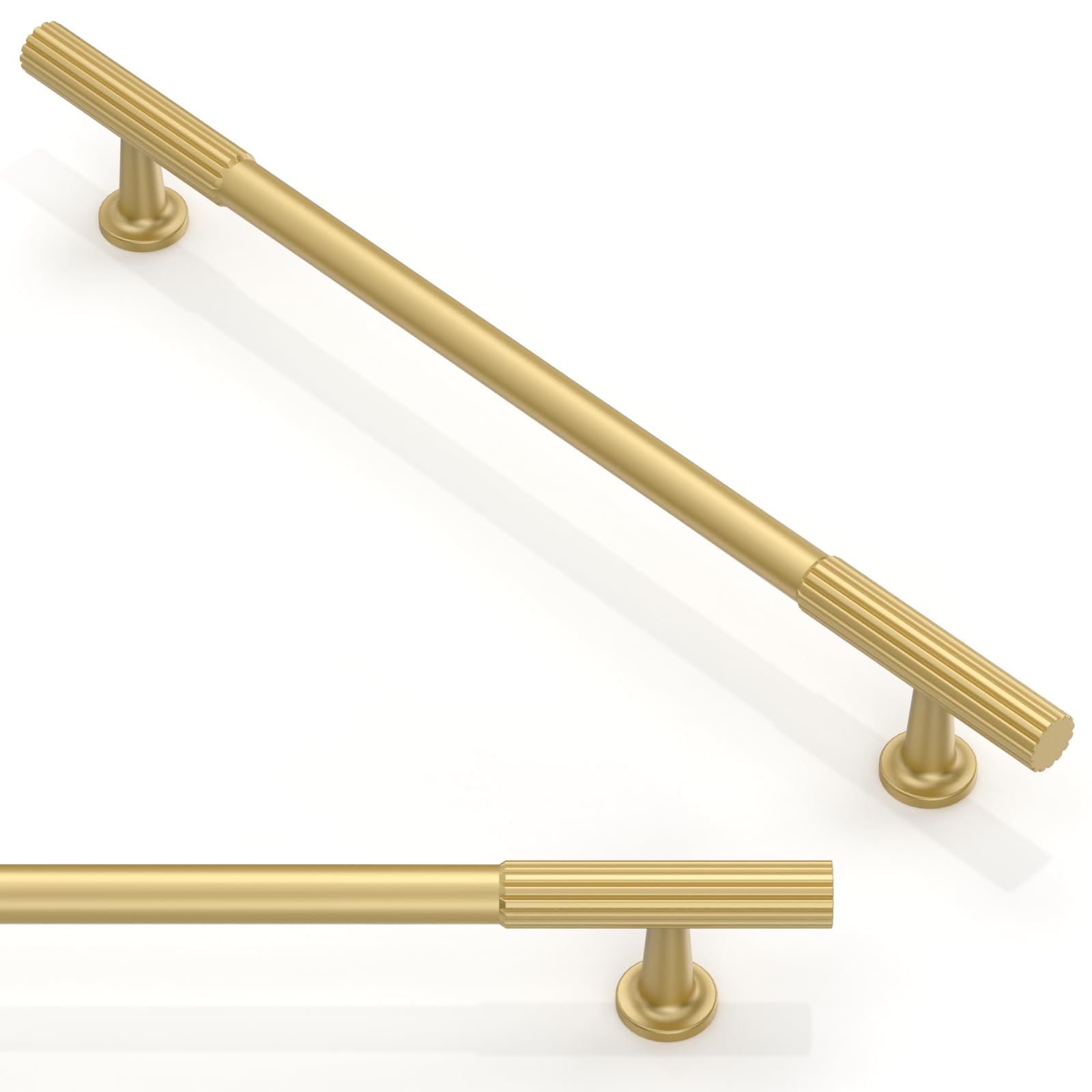 Asimerdeco 10 Pack Brushed Gold Cabinet Pulls 7.5 Inch(192mm) Kitchen Cupboard Handles Solid Zinc Alloy Cabinet Hardware Drawer Pulls
