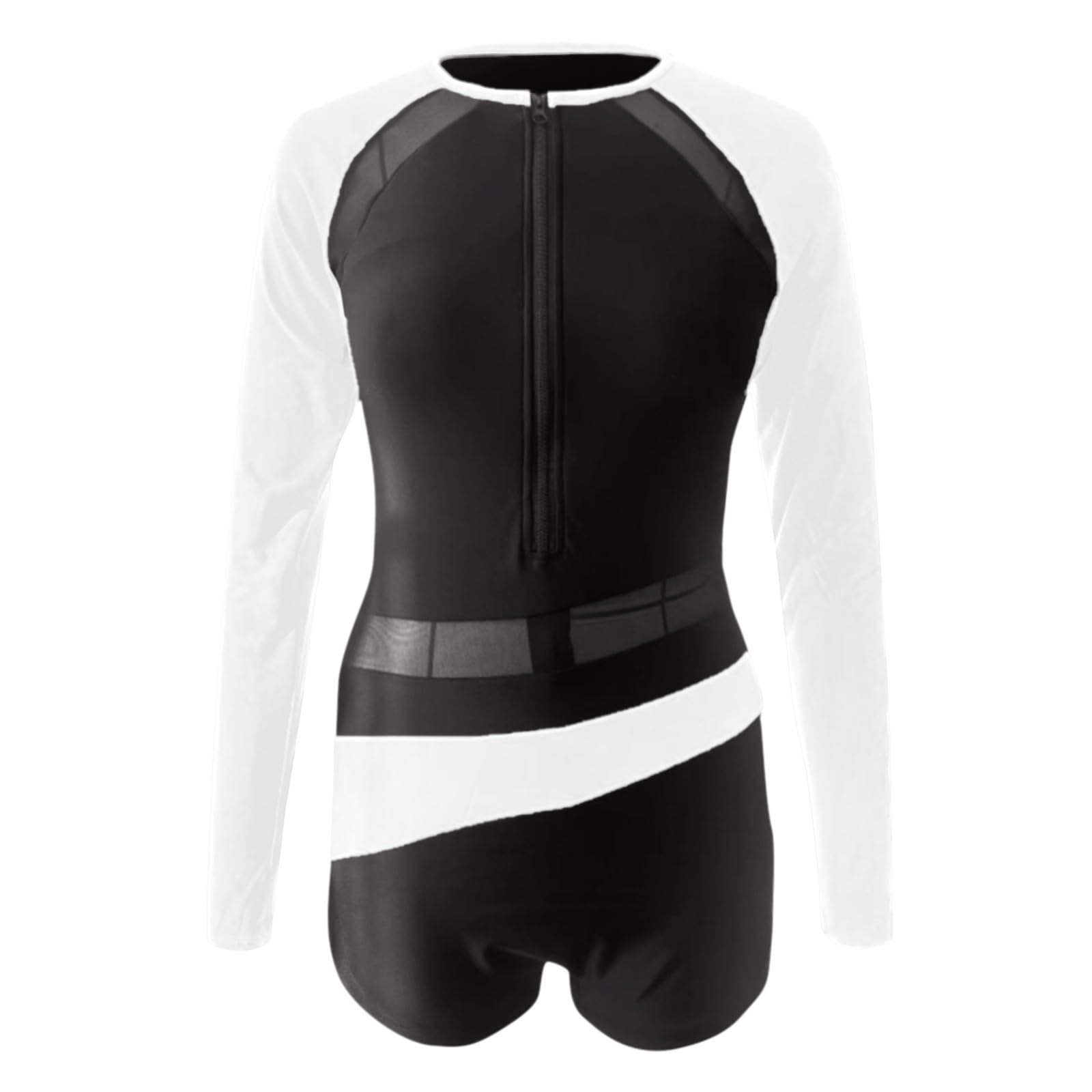 Costume da bagno da donna 2026 Rash Guard Boyleg manica lunga SPF 50 Zip Shape Taglie Nuoto Vestito