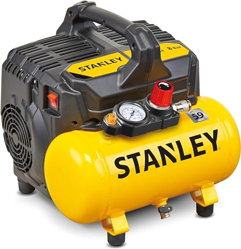 Stanley 100/8/6 Silent Air Compressor DST 100/8/6SI, 750 W, 230 V, Giallo & Güde persluchtset 3-delig 84091 - Afbeelding 3