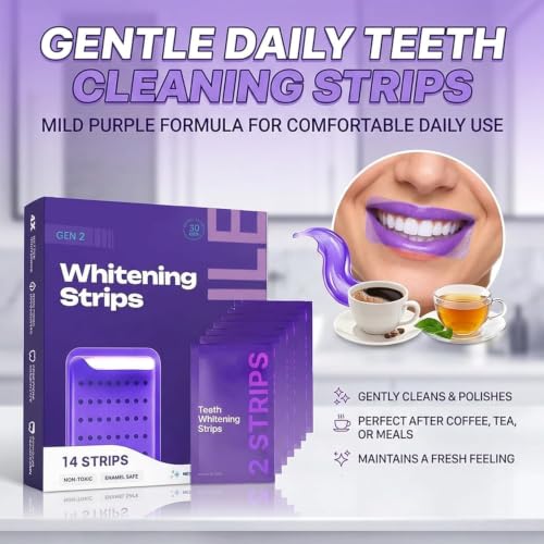 Image of Teeth Whitening Strips for Stain Removal - Enamel Safe Oral Care, Gentle Adhesion, Designed to Help Improve Smile Appearance (14 Strips)