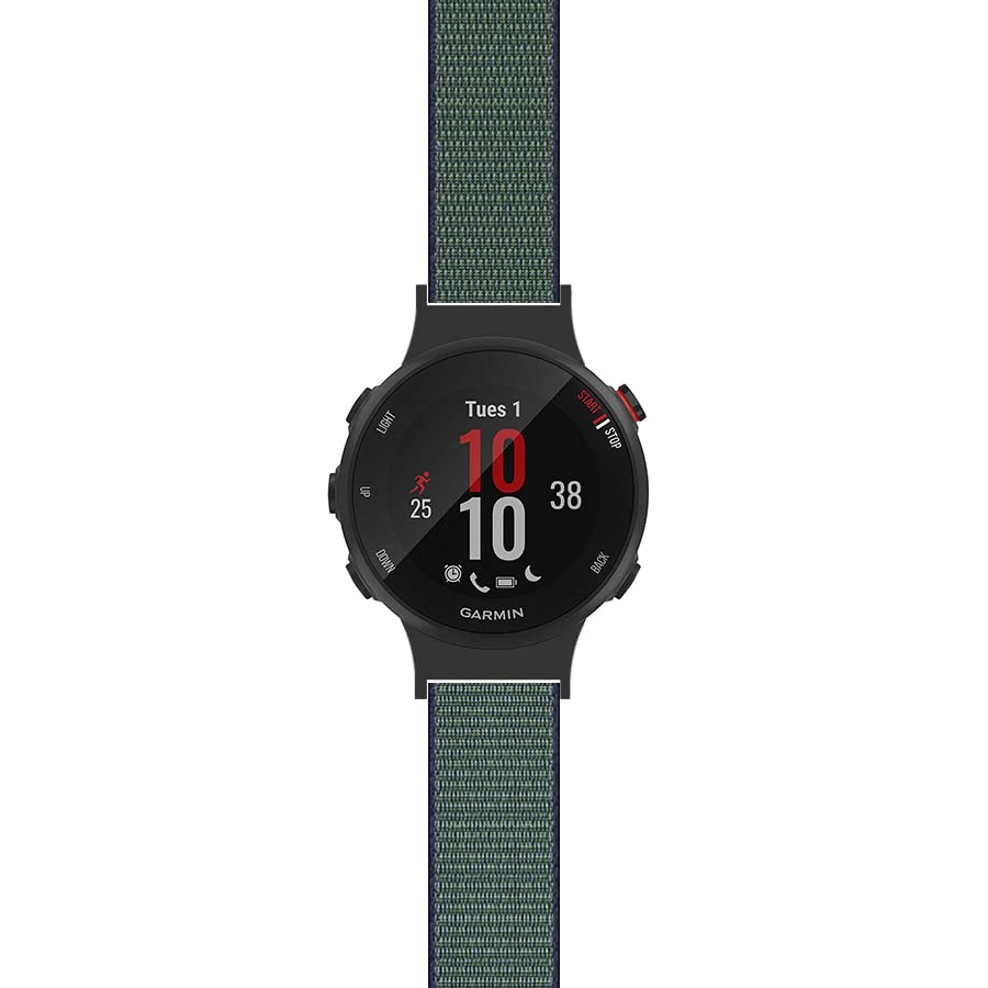 Watchband Compatible with Garmin forerunner 45/45S Replacement Bands - Woven Nylon Strap with Hook and Loop