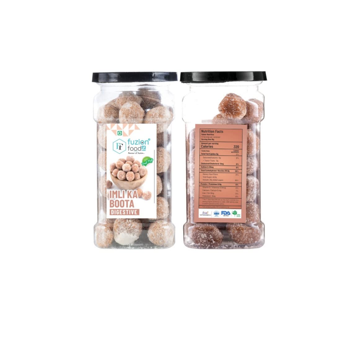 Fuzion Foodz Imli Ka Boota Imli Candy - (135g Each X Pack of 2) Khatti Meethi Imli ki Goli Laddu Digestive Tamarind Twist Candy Balls, 270grams