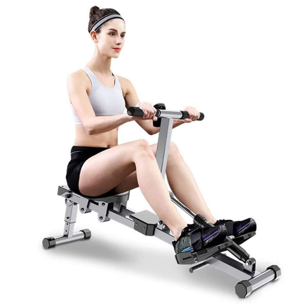 QUSYZD Home Rowing Machine Household Aerobic Rowing Machine Foldable, Adjustable Resistance Monitor Fitness Rower Home Indoor Sports, Metal Rowing Machines for Home Use,