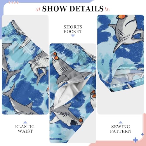 Cool Shark Camouflage Boys Long Pants Soft Trousers Elastic Waist Kids Lounge Bottoms with Pockets S-XL4