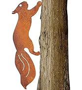 CREATCABIN Écureuil en Métal Rouillé à Visser dans le Bois Rouille Silhouette Écureuil Décor Art ...
