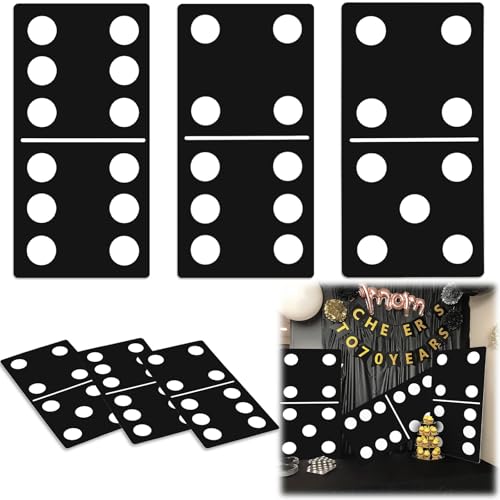 Spiareal 3 Pcs Large Domino Paper Board Puerto Rico Domino Party Decoration 8' x 15' Havana Nights Casino Party Theme Game Prom Night Birthday...