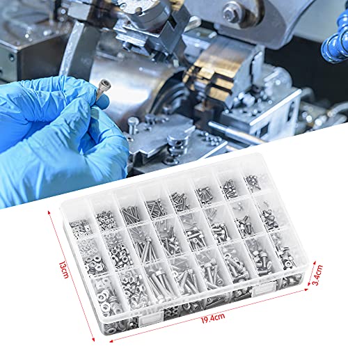 Kit di 1080 Pezzi Esagono Incassato Bulloni Set