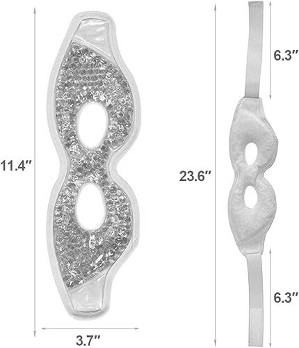 Miniatura 4 de Ruzzut Máscara de gel refrescante con agujeros para los ojos, 2 paquetes de cuentas de gel para ojos hinchados e hinchazón, reutilizable, terapia