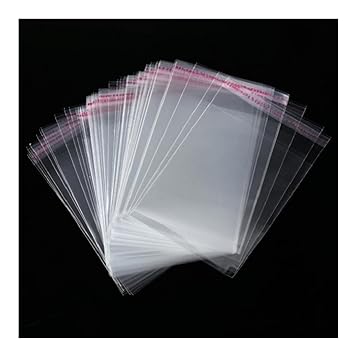 HUSAINI MART | Ideal for Packing Plastic polythene Clear Bags Small Size Pouches Transparent Self Adhesive bags (pack of 50pc) (6 a - 8 inch size)