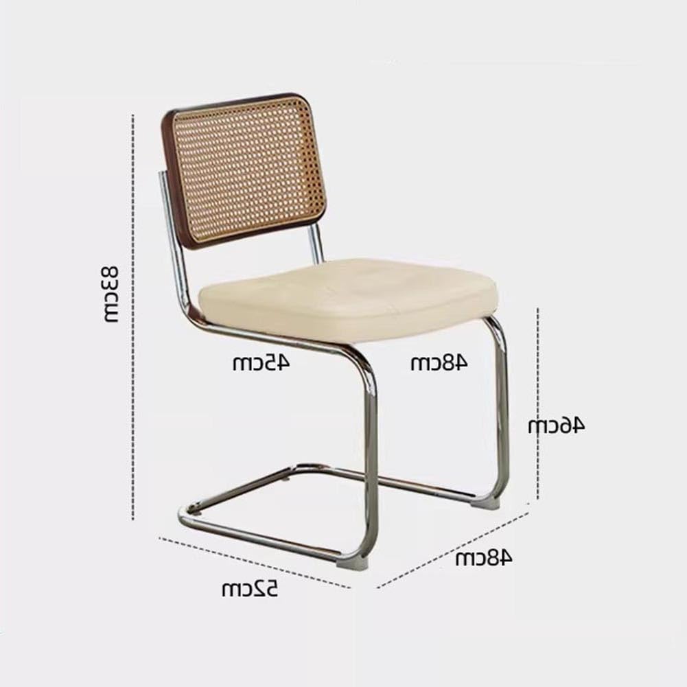 Sillas de Comedor Modernas de Mediados de Siglo, sillas Laterales de ratán sintético con Patas de Metal y Asiento tapizado para Comedor, Sala de Estar y Dormitorio.
