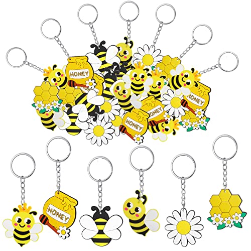 30Pcs Mini Porte clé,Porte-clés Abeille,Keychains pour Les Cadeaux des Enfants,Voiture Porte-clés Sac À Main Décorations Pendentif Party Favors Cover