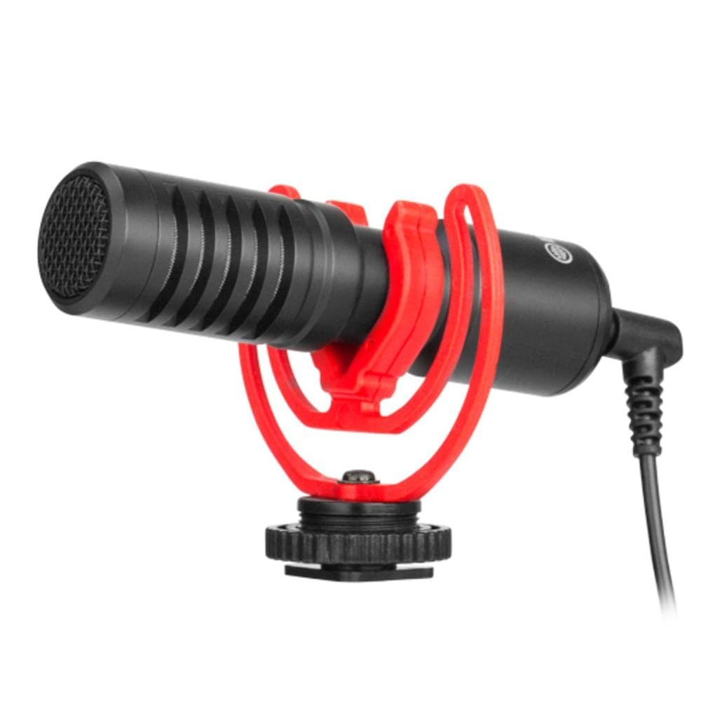 by-MM1+ Super-Cardioid Shotgun Microphone with Real Time Monitoring Compatible with iPhone/Android Smartphones, DSLR Cameras Camcorders for Live Streaming Audio Recording with Cleaning Cloth