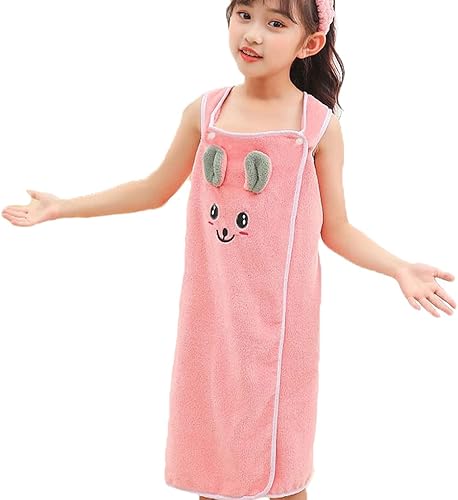 Miniatura 3 de Toalla de baño suave para niñas con conejo de cartón, toalla de playa absorbente de agua para niños, bata de baño, vestido de tubo de ducha