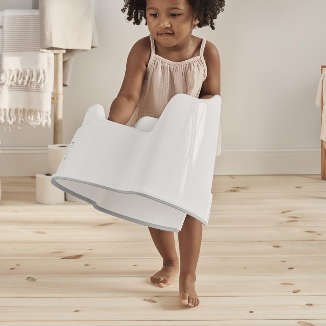 Bundle of BabyBjörn Pot Fauteuil, Blanc/Gris + Marchepied, Blanc/Gris