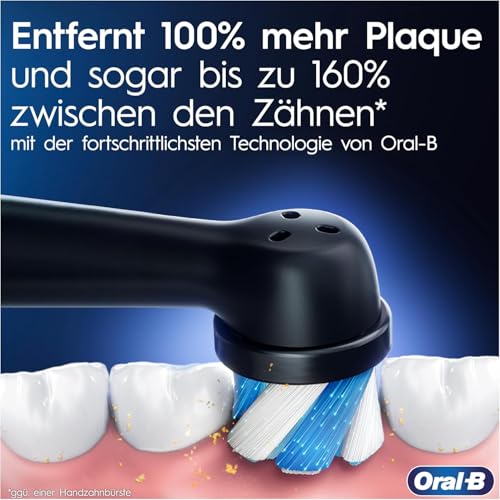 Oral-B iO Series 5 Elektrische Zahnbürste Schwarz PLUS Ausgewählte Original Oral-B iO Aufsteckbürsten Schwarz 5x – Bild 3