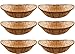 Corbeilles à pain ovale en bambou et osier naturels, Bois dense, Longueur : 20 cm., 6 Baskets