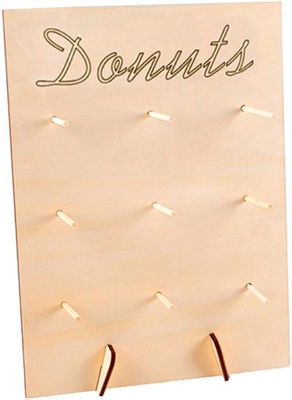 Donut Wall Display Stand, Reusable DIY Donut Stand, Design Yourself the Text on the Display Stand, Suitable for Home Decor, Wedding, Donut Party Supplies, Holds 9 Donuts