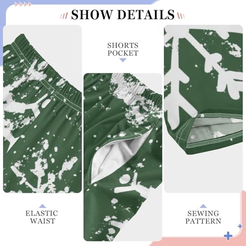 Snowflakes Boys Long Pants Soft Trousers Elastic Waist Kids Lounge Bottoms with Pockets S-XL4