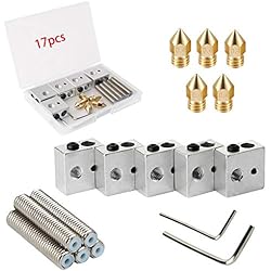 Anet A8 Ventilador Extrusor RUNCCI-YUN 30 mm de largo + boquillas de extrusión de latón,0,4 mm + bloque de calentador de aluminio, boquilla de teflón garganta, hotend para MK8 Makerbot Anet A8 Impresora 3D