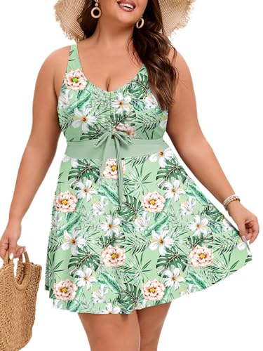 Arolina High-Waist Tankini Swimsuit for Women – Plus Size Full Coverage Modest Swim Dress with Tummy Control & Shorts