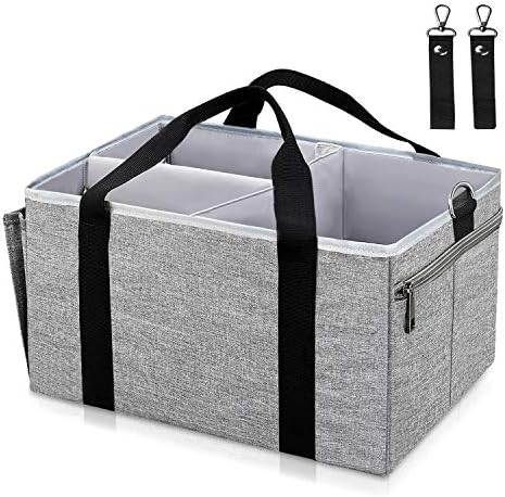 UBBCARE Baby Shower Basket Diaper Caddy Organizer Portable Holder Bag Tote Bag Nursery Storage Bin Portable Car Travel Organizer Large for Changing Table 15.3X9.8X8.4"