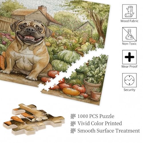Rompecabezas de madera de Bullmastiffs con 1000 piezas encajables para decoración impresa 6