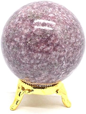 Healing Crystals India 40-50mm Natural Gemstone Sphere Ball Aura Balancing Metaphysical Ball (Lepidolite)
