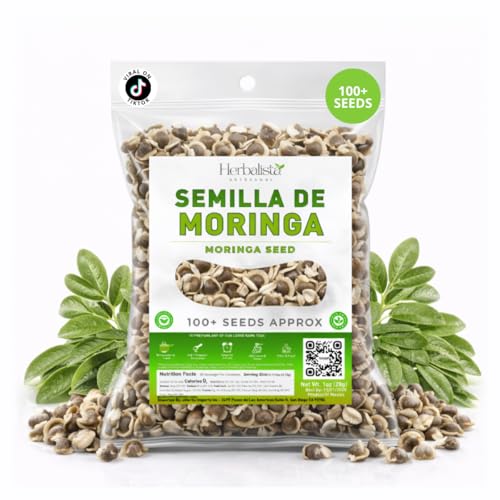 Herbalista - Moringa Seeds | 1oz (28g) Approx. 100+ Seeds | Premium PKM1 Variety | Snacking & Planting | Non-GMO | Wildcrafted Drumstick Tree (Malunggay) | Moringa Oleifera Semillas
