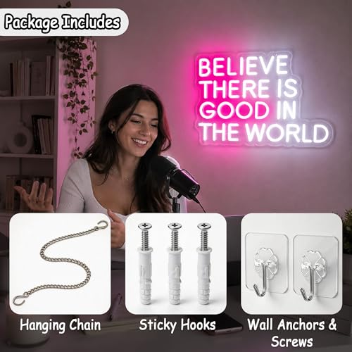 Image of Whfobfe Positive Neon Sign Led Neon Lights Signs for Wall Decor USB Powered Led for Room Decoration Home Game Room Bar Party Decor