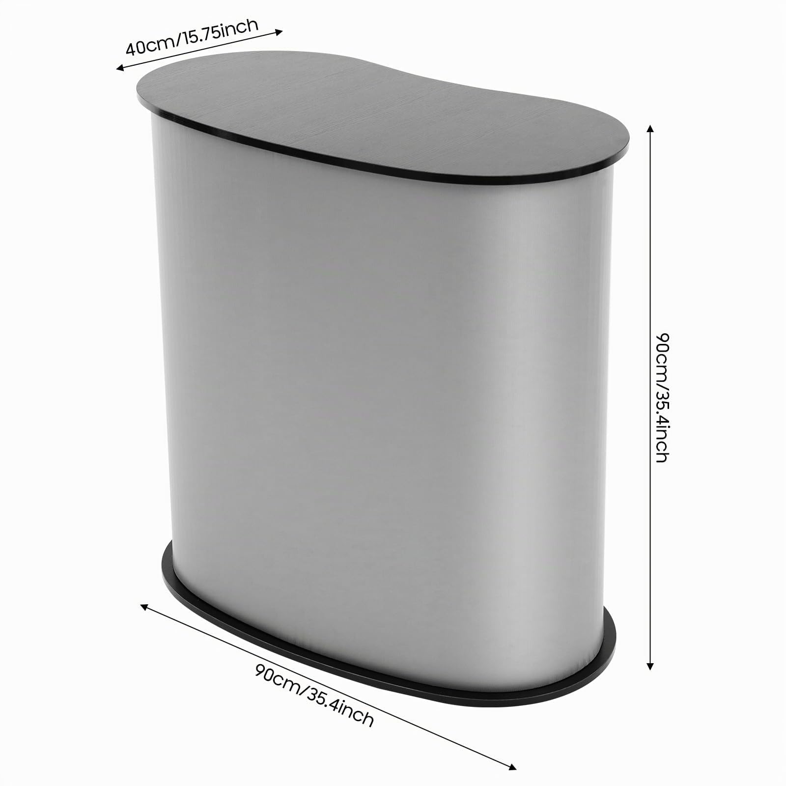 Tragbare Messetheke Messetresen, 900 x 490 x 940 mm Messestand Ausstellungs-Thekenständer, Faltbarer Promotion-Einzelhandels-Bartisch, Prsentationsstnder mit Aufbewahrungsregal, Tragetasche