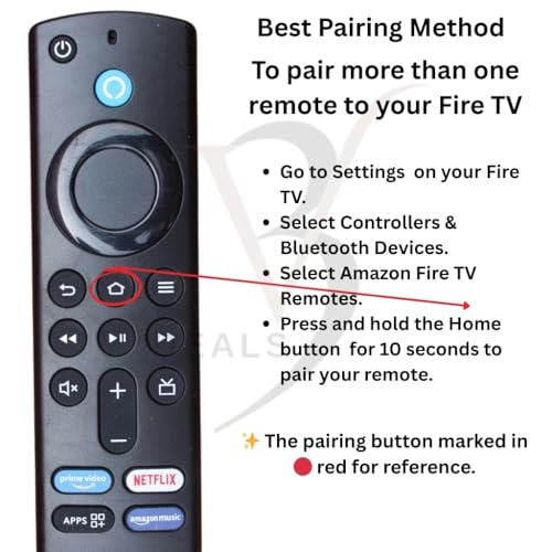 Image of Compatible with AMZ Fire Tv Stick Remote Only Original Suitable for 3rd Generation Model Bluetooth Remote Control Voice Command Feature - Pairing Must (AmzFire TV)