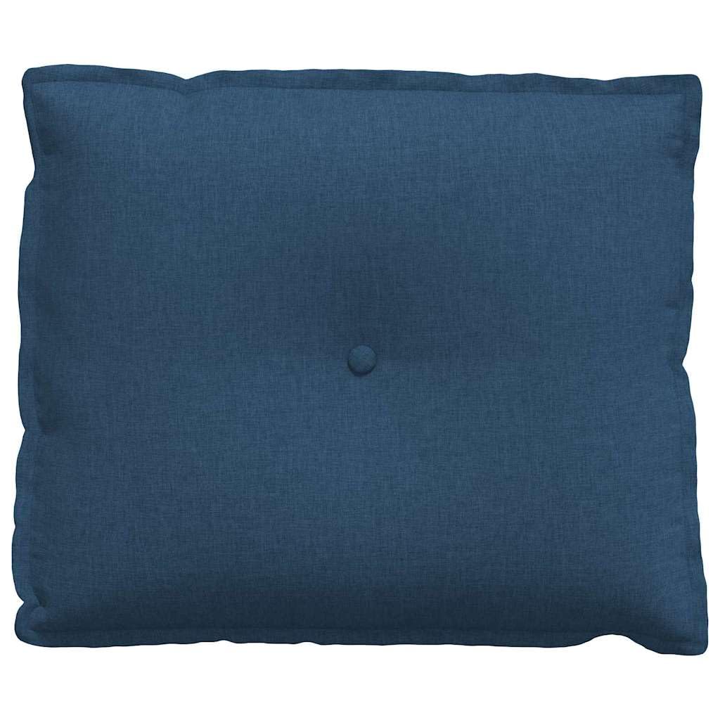 Cojín de respaldo azul de tela, 60 x 19 x 50 cm, con relleno de poliéster, ergonómico, extraíble, lavable, para oficina, sofá, cama, como cojín de apoyo para la espalda para el hogar, viajes