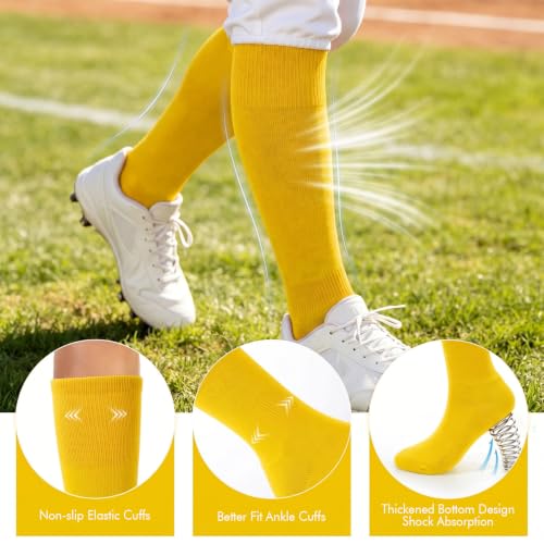 Image of WHIPPY Baseball Socks and Belt Combo Set Knee-High Softball Socks & Adjustable Elastic Belt for Kids Youth Adult