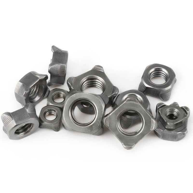 M4/M5/M6/M8/M10/M12 Square Welding Nut/Four Corner Welding Nut/Square Spot Welding Nut(10pcs M8)