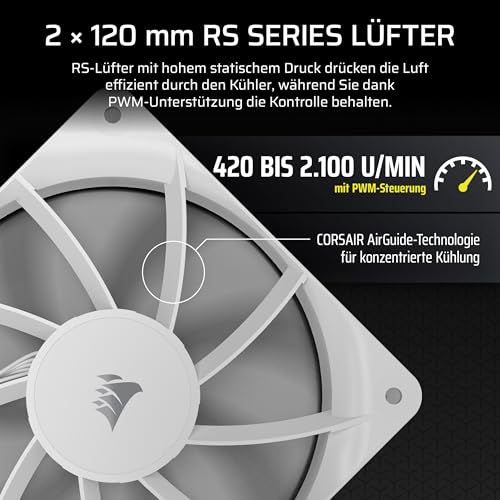 CORSAIR NAUTILUS 240 RS LCD Flüssig-CPU-Kühler – 2,1-Zoll-IPS LCD-Bildschirm, 240mm AIO, Einfache Daisy-Chain-Verbindungen… – Ansicht 5