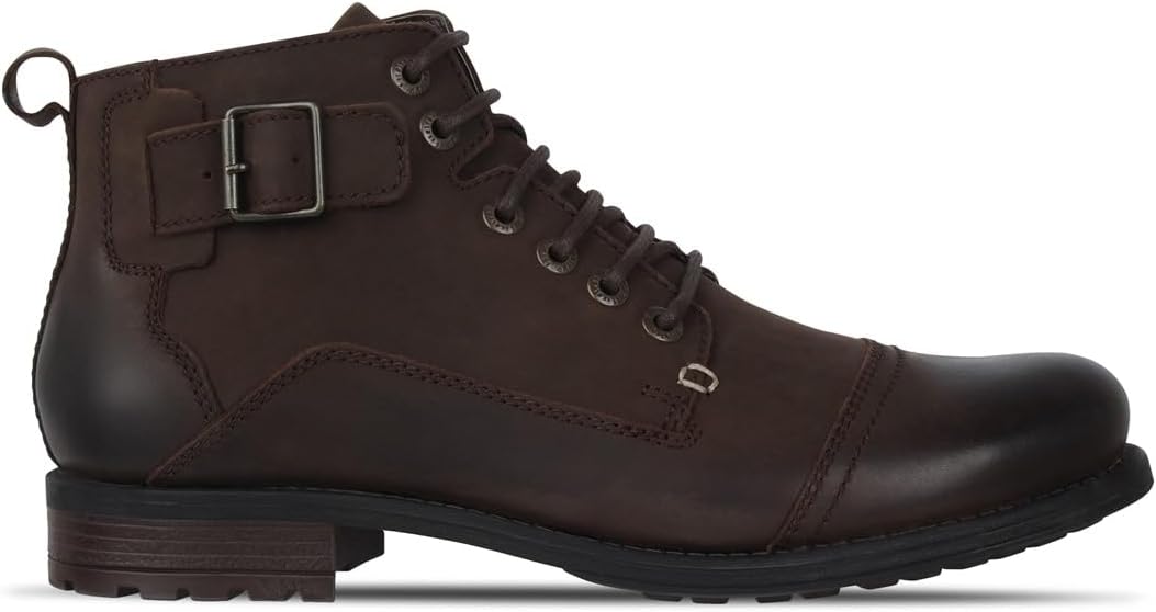 Firetrap Mens Webb Boots Smart Lace Up Slight Heel Textured