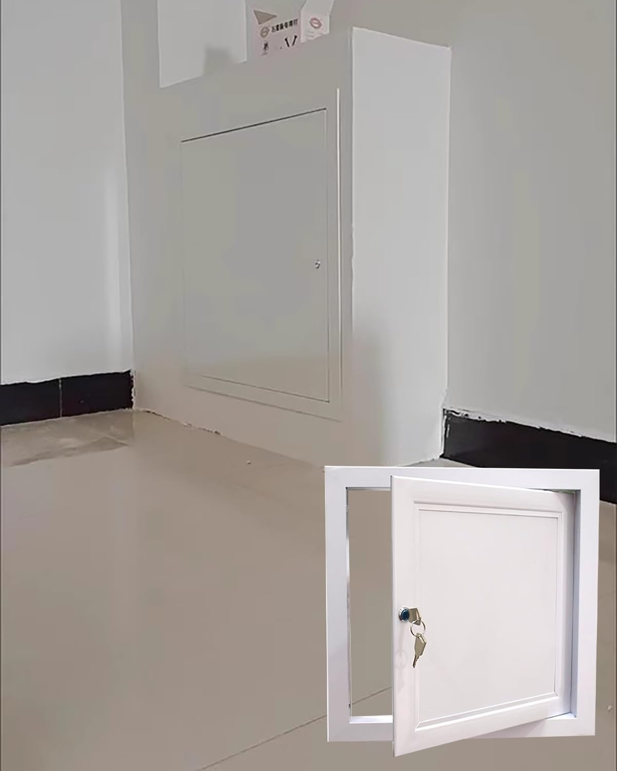 Panneau d'accès verrouillable en aluminium pour plomberie – Porte d'inspection pour cloison sèche 8 x 8 12 x 12 14 x 14 pour câble électrique Pass-Through Maintenance Trappe (43 x 43 cm)