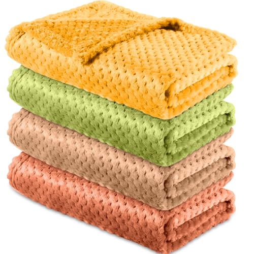 Image of Kenning 4 Pcs Baby Fuzzy Blanket for Boys and Girl Warm Throw Blanket Soft Fleece Toddler Thermal Receiving Fluffy Nursery Swaddling for Bed Crib(24 x 32 Inch,Mixed Colors)
