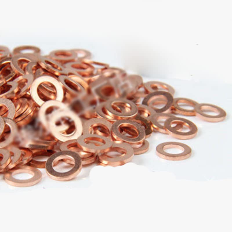 Arandelas de junta de cobre M8 M9 M10, arandela de presión, 0,1-0,8mm de espesor-M10x12x0,5mm(5 uds)
